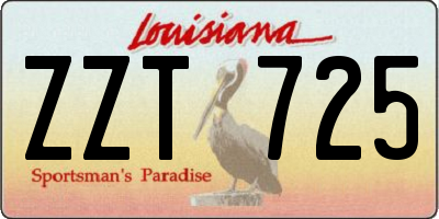 LA license plate ZZT725