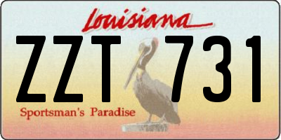 LA license plate ZZT731