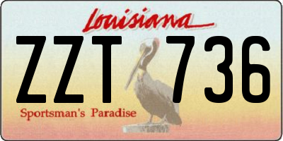 LA license plate ZZT736