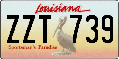 LA license plate ZZT739