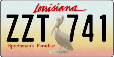 LA license plate ZZT741