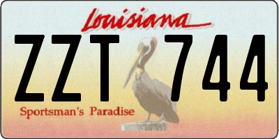 LA license plate ZZT744