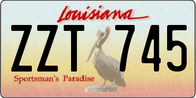 LA license plate ZZT745