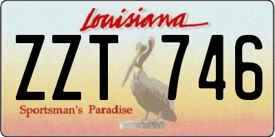 LA license plate ZZT746