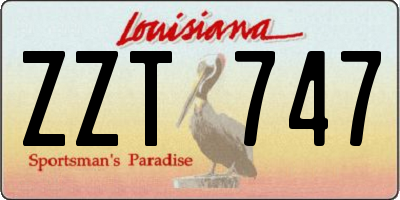 LA license plate ZZT747