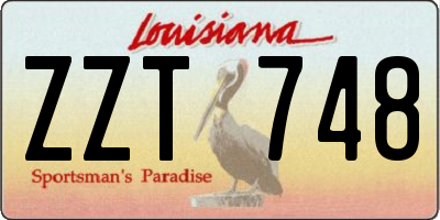 LA license plate ZZT748
