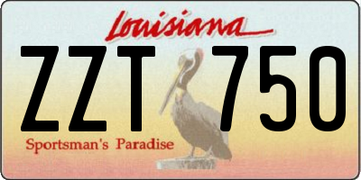 LA license plate ZZT750