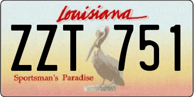 LA license plate ZZT751