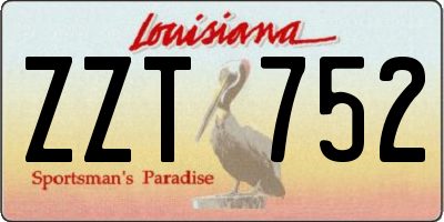 LA license plate ZZT752