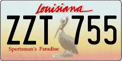 LA license plate ZZT755