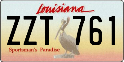 LA license plate ZZT761