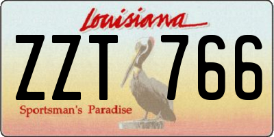 LA license plate ZZT766