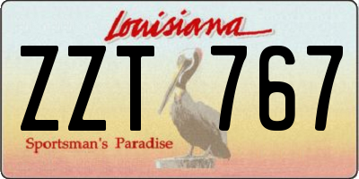 LA license plate ZZT767