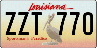 LA license plate ZZT770