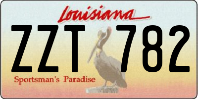 LA license plate ZZT782