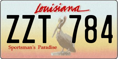 LA license plate ZZT784