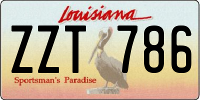 LA license plate ZZT786