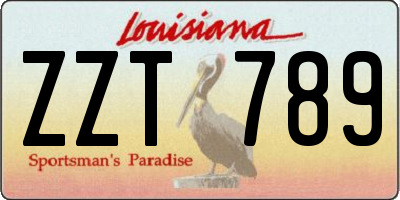 LA license plate ZZT789