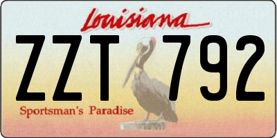 LA license plate ZZT792