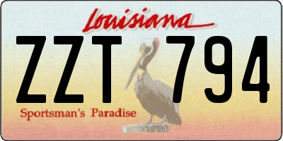 LA license plate ZZT794