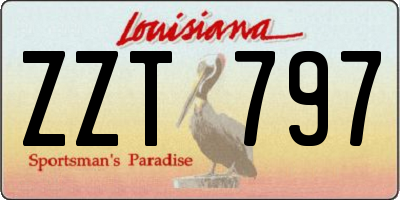 LA license plate ZZT797