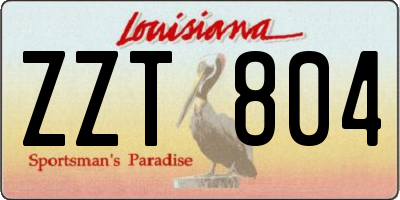 LA license plate ZZT804