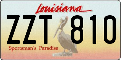 LA license plate ZZT810