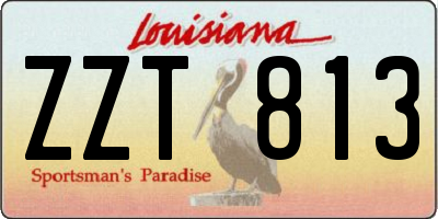 LA license plate ZZT813