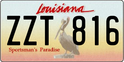 LA license plate ZZT816