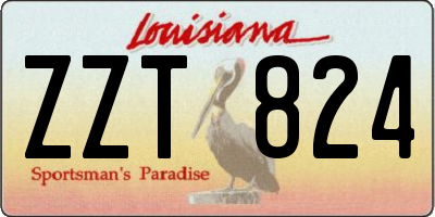 LA license plate ZZT824