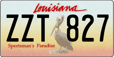 LA license plate ZZT827