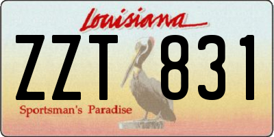 LA license plate ZZT831