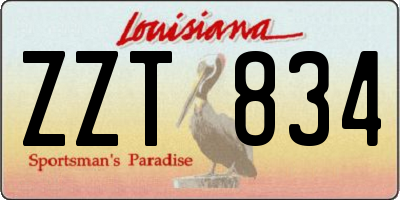 LA license plate ZZT834