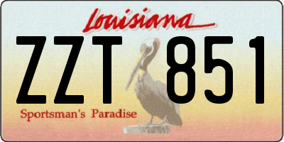 LA license plate ZZT851