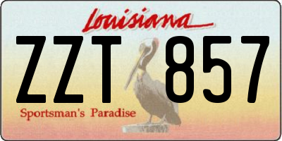 LA license plate ZZT857