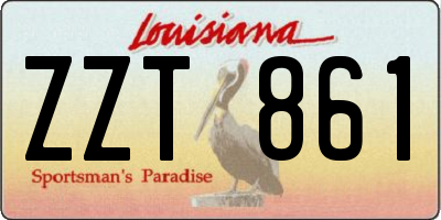 LA license plate ZZT861