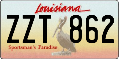 LA license plate ZZT862