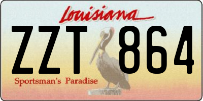 LA license plate ZZT864