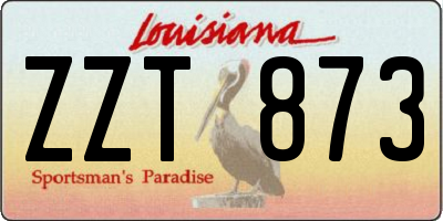 LA license plate ZZT873