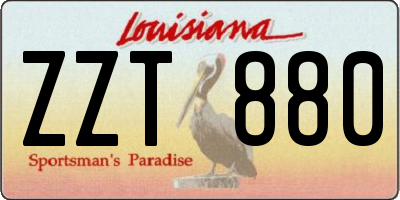 LA license plate ZZT880