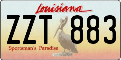 LA license plate ZZT883