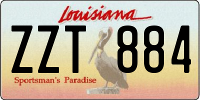 LA license plate ZZT884