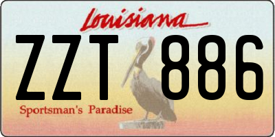 LA license plate ZZT886