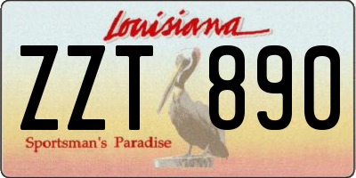 LA license plate ZZT890