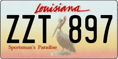 LA license plate ZZT897