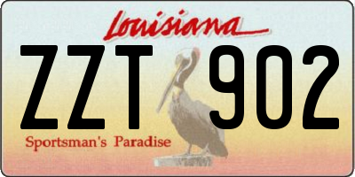 LA license plate ZZT902