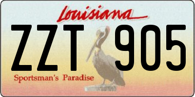 LA license plate ZZT905