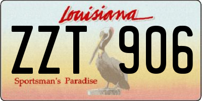 LA license plate ZZT906