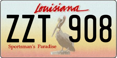 LA license plate ZZT908