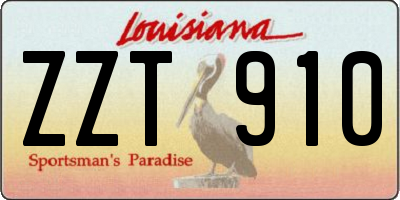 LA license plate ZZT910